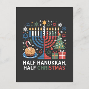 Cartão Postal De Anúncio Meio Natal Half Hanukkah Christmukkah Funny