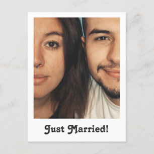 Cartão Postal De Anúncio Mensagem Personalizada Casamento Furtivo Foto