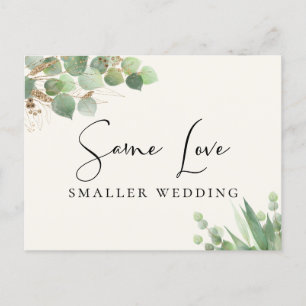 Cartão Postal De Anúncio Mesmo Amor Casamento Menor Eucalipto Creme