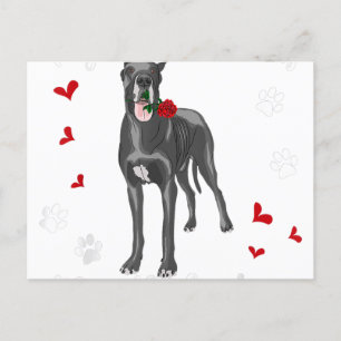 Cartão Postal De Anúncio Meu Great Dane é meu namorado Great Dane fã Gif