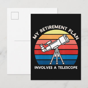 Cartão Postal De Anúncio Meu Plano de Aposentadoria Envolve Um Telescópio