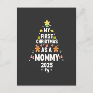 Cartão Postal De Anúncio Meu Primeiro Natal como Mamãe 2025 Xmas