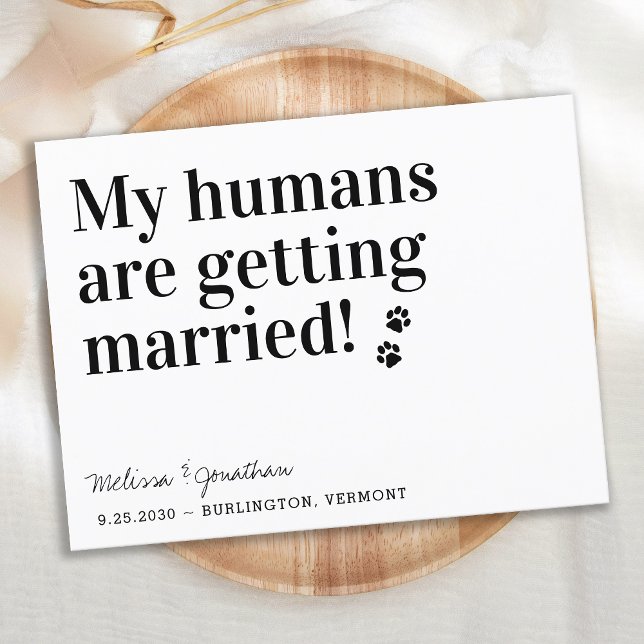 Cartão Postal De Anúncio Meus Humanos Estão Casando Cachorro. (Criador carregado)