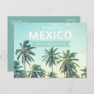 Cartão Postal De Anúncio México: Casamento tropical de praia salva as datas