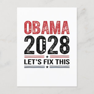 Cartão Postal De Anúncio Michelle Obama para o Presidente Obama 2028