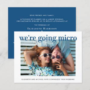 Cartão Postal De Anúncio Micro Casamento Miniaturizado Foto Azul