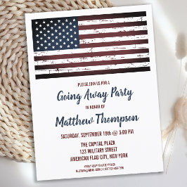 Cartão Postal De Anúncio Military Going Away Party Patriotic America Flag