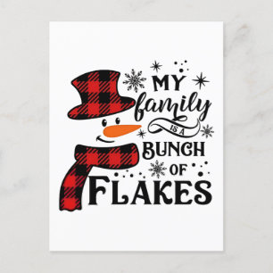 Cartão Postal De Anúncio Minha família é um monte de Flakes Snowflake