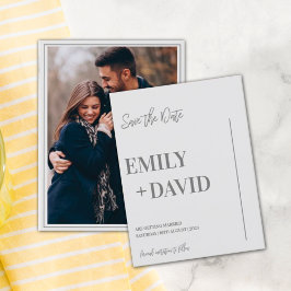 Cartão Postal De Anúncio Minimalista Moderno Foto Casamento Salvar Data