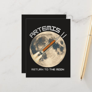 Cartão Postal De Anúncio Missão Artemis à lua