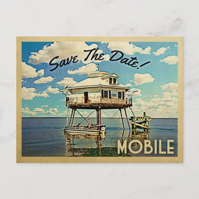 Cartão Postal De Anúncio Mobile Save The Date Alabama (Frente)