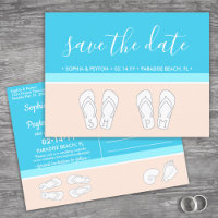 Modern Beach Unique Monogram Wedding Save the Date
