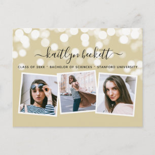 Cartão Postal De Anúncio Modern Bokeh Lights 3 Graduação de Fotos