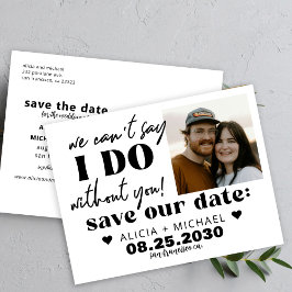 Cartão Postal De Anúncio Modern photo funny casual wedding save the date