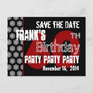Cartão Postal De Anúncio Modern Save the Date 60th Festa de aniversário R20
