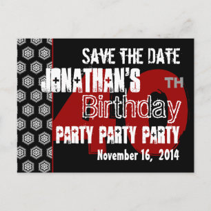Cartão Postal De Anúncio Modern Save the Date aniversário de 40 anos Party 