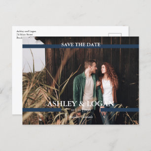 Cartão Postal De Anúncio Modern Wedding Save the Date Photo