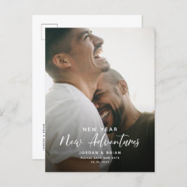 Cartão Postal De Anúncio Moderno Ano Novo Engajamento | Aventuras Roteiro D