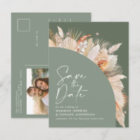 Moderno Bohemian Sage Green Pampas Grass Photo Ann