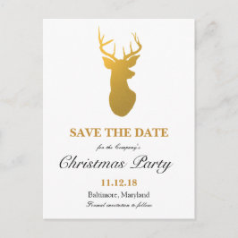 Cartão Postal De Anúncio Moderno Dourado Reindet Salve A Festa De Natal