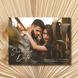 Cartão Postal De Anúncio Moderno Foto Estiloso Casamento Salve a Data