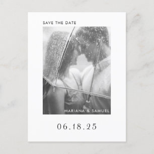 Cartão Postal De Anúncio Moderno Minimalista Foto Casamento Salvar a Data