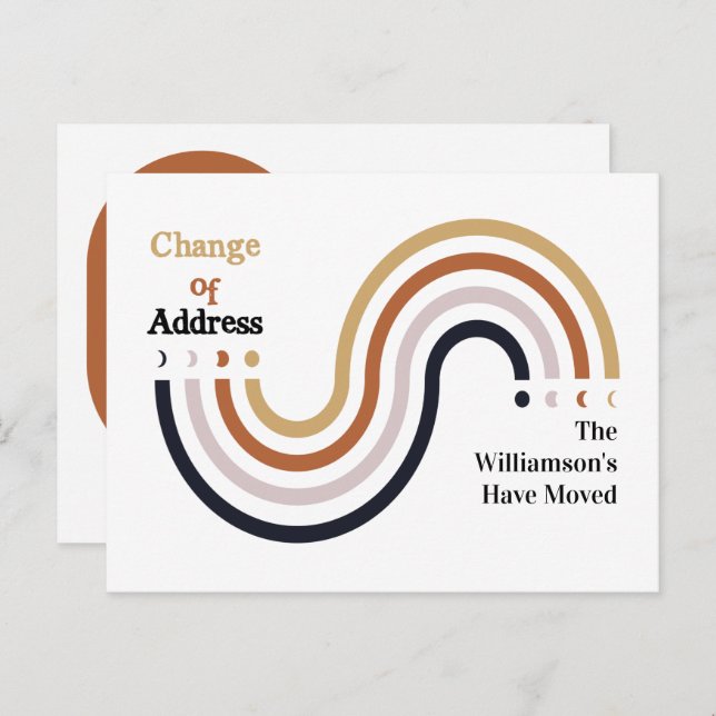 Cartão Postal De Anúncio Moderno Mudamos para Nova Casa Mudança de Endereço (Frente/Verso)