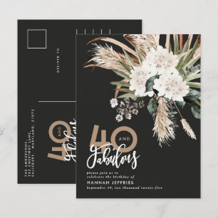 Cartão Postal De Anúncio Moderno rústico pampas eucalipto 40 e fabuloso