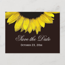 Cartão Postal De Anúncio Moderno Salve a data Girassol Amarelo