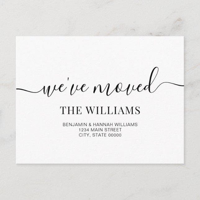 Cartão Postal De Anúncio Moderno Simples Mudamos de Casa Nova Mudança (Frente)