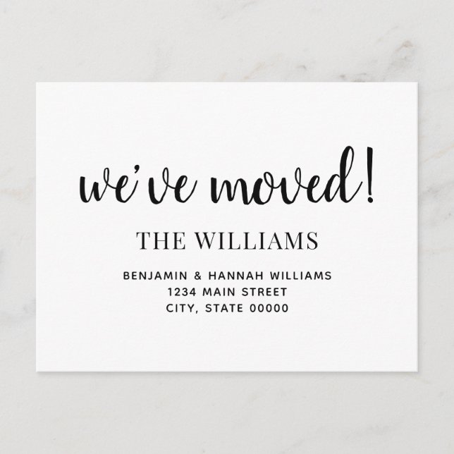 Cartão Postal De Anúncio Moderno Simples Nós Nos Mudamos Nova Casa Mudando (Frente)