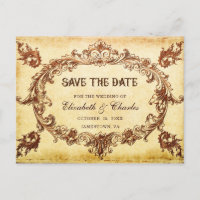 Moldura Vitoriana Antiga Casamento Save the Date