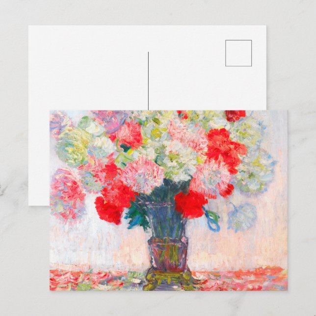 Cartão Postal De Anúncio Monet Peonies (Frente/Verso)
