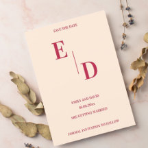 Monograma Moderno Magenta Casamento Salve A Data