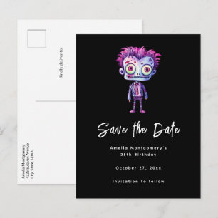 Cartão Postal De Anúncio Monstro engraçado de Frankenstein Fun Halloween An