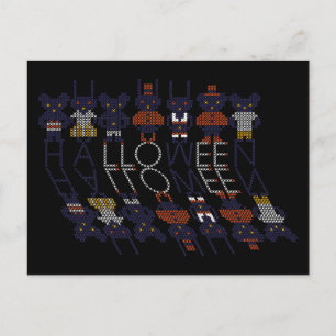 Cartão Postal De Anúncio Monstros de Halloween de Bastão de Terror Horrível