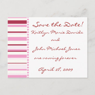 Cartão Postal De Anúncio Motif Rosa Designer Salve a Data!