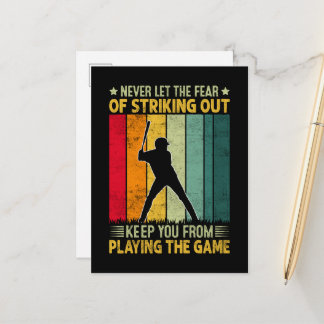 Cartão Postal De Anúncio Motivação de Jogador de Beisebol