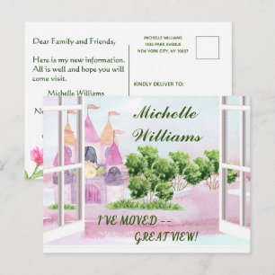 Cartão Postal De Anúncio Movi a diversão clássica e o novo bairro se move