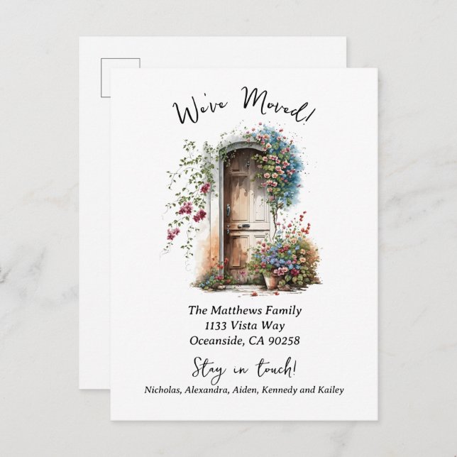 Cartão Postal De Anúncio Movimentamos Aquarela (Frente/Verso)