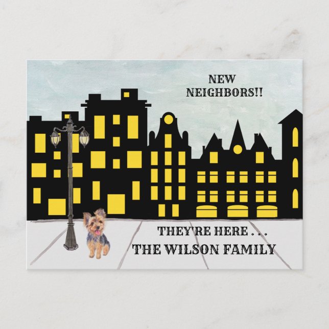 Cartão Postal De Anúncio Movimentamos casas de apartamentos clássicos (Frente)