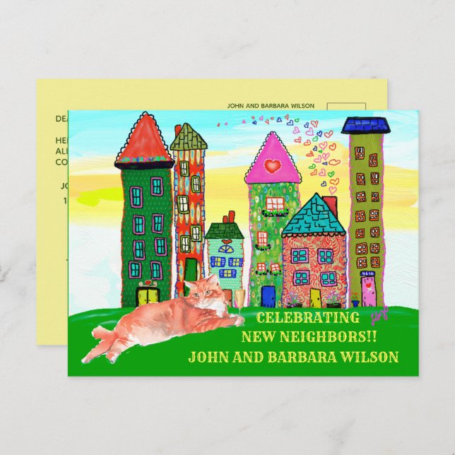 Cartão Postal De Anúncio Movimentamos casas de apartamentos de cidade orçad (Frente/Verso)