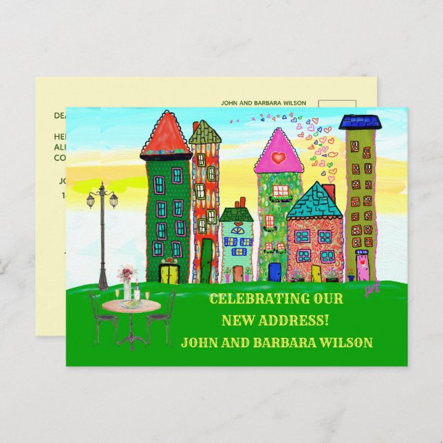 Cartão Postal De Anúncio Movimentamos casas de apartamentos de cidade orçad (Frente/Verso)