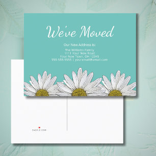 Cartão Postal De Anúncio Movimentamos Daisies Trendy Teal Green - Nova Casa