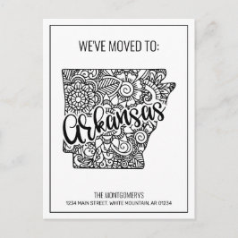 Cartão Postal De Anúncio Movimentamos Floral Mandala Arkansas New Home