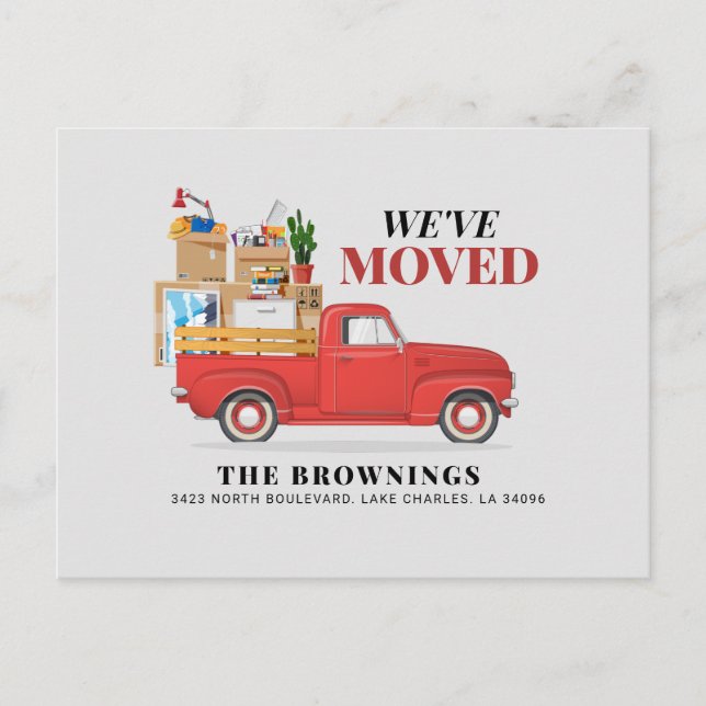 Cartão Postal De Anúncio Movimentamos o Caminhão Vermelho Russo Movendo nov (Frente)