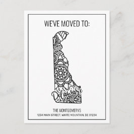 Cartão Postal De Anúncio Movimentamos o Estado de Deleware de Mandala Flora