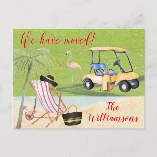 Cartão Postal De Anúncio Movimentamos o Movimento de Golfe das Palmeiras do (Frente)