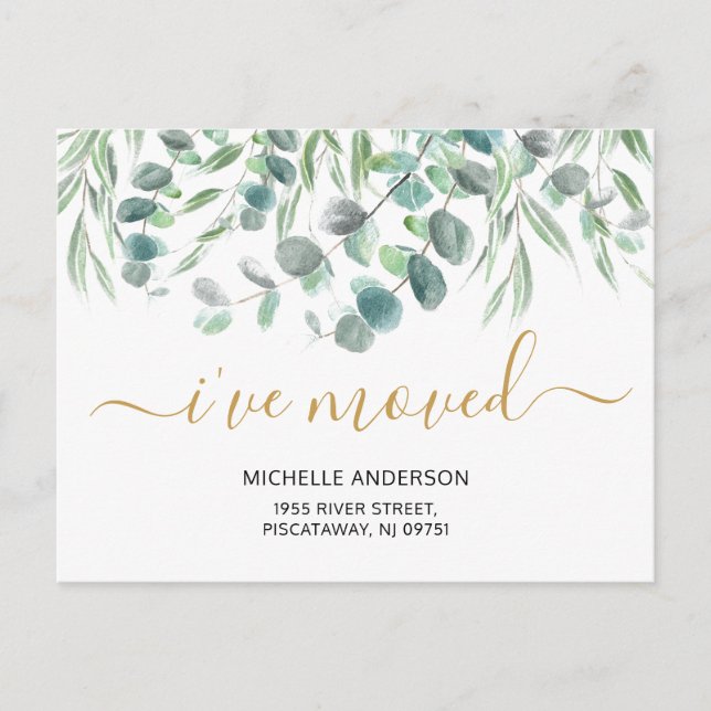 Cartão Postal De Anúncio Movimentei o movimento botânico moderno Eucalipto (Frente)