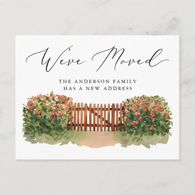 Cartão Postal De Anúncio Movimento da Porta do Jardim Floral (Frente)